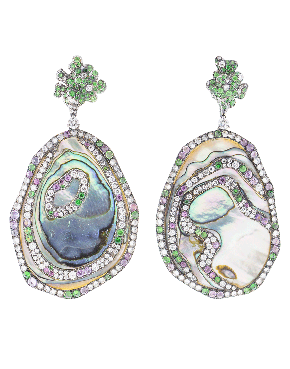 ARUNASHI-Abalone Shell Earrings-BLACK GOLD