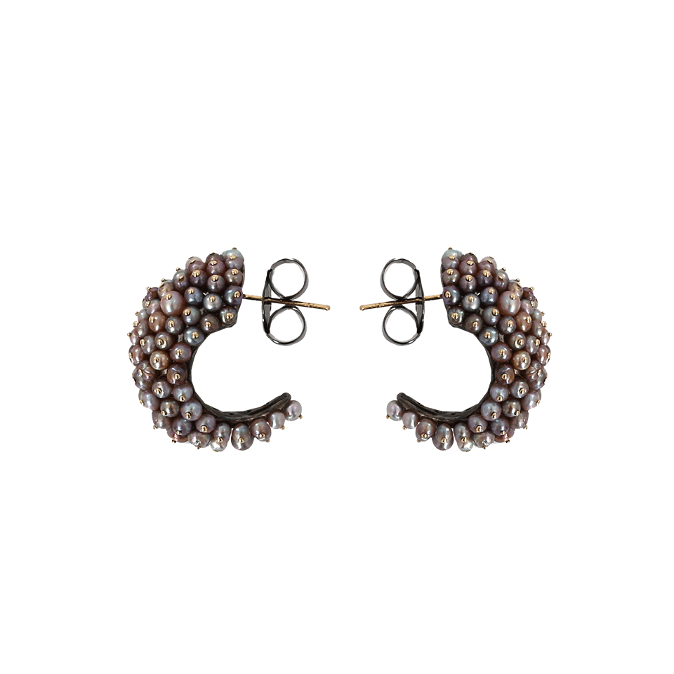 ARUNASHI-Basra Pearl Earrings-BLACK GOLD