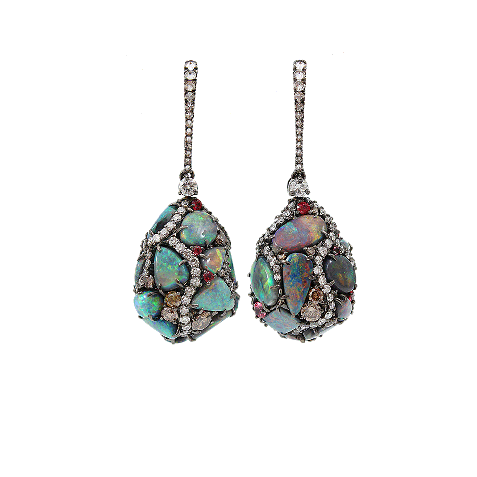 ARUNASHI-Black Opal Egg Drop Earrings-BLACK GOLD
