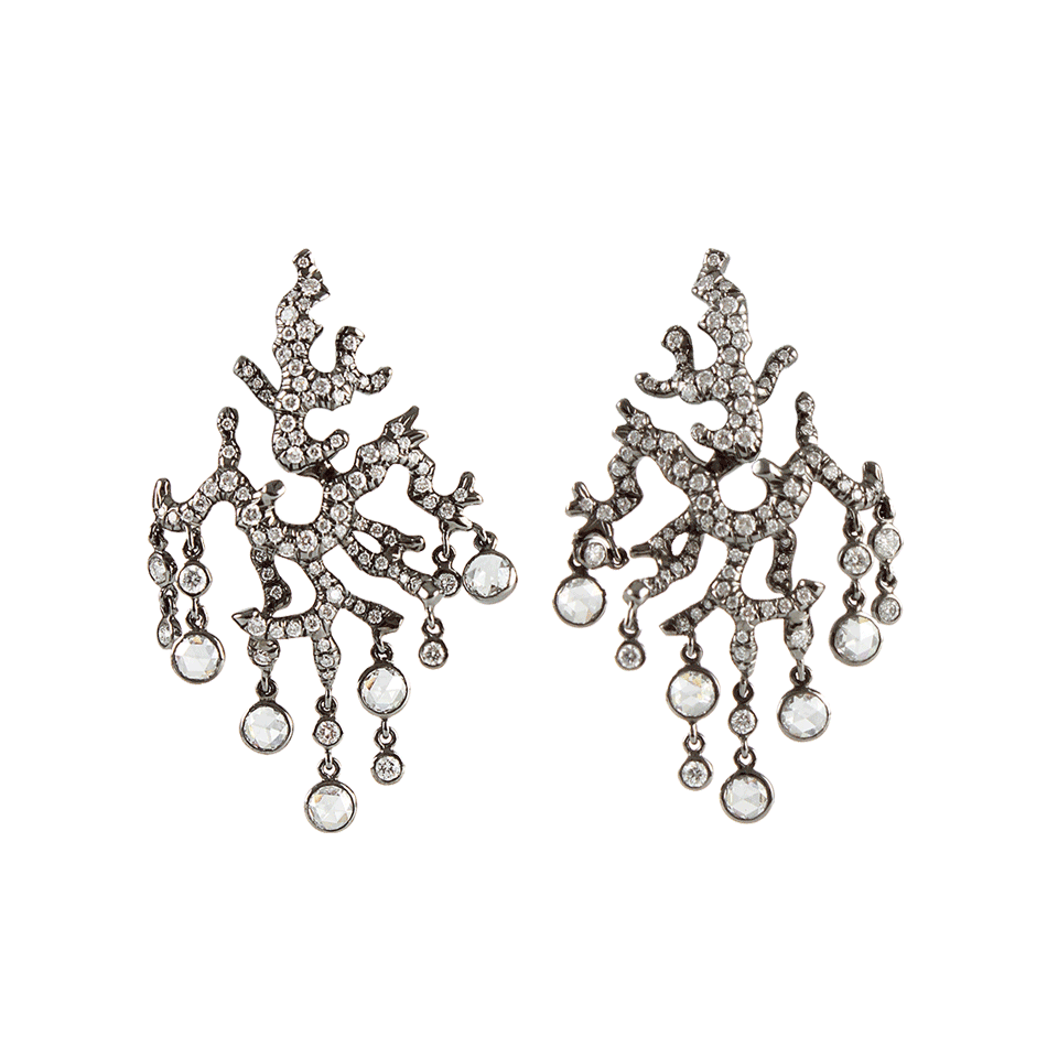 ARUNASHI-Diamond Branch Earrings-BLACK GOLD