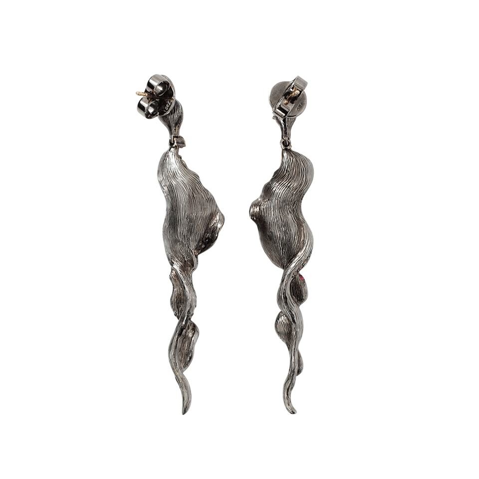 ARUNASHI-Fire Opal Pea Earrings-BLACK GOLD