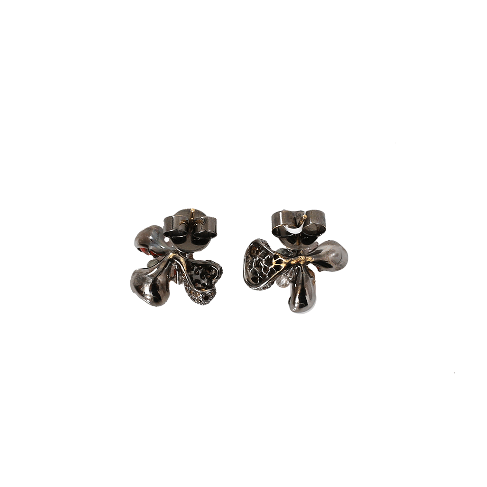 ARUNASHI-Mexican Fire Opal Baby Orchid Earrings-BLACK GOLD