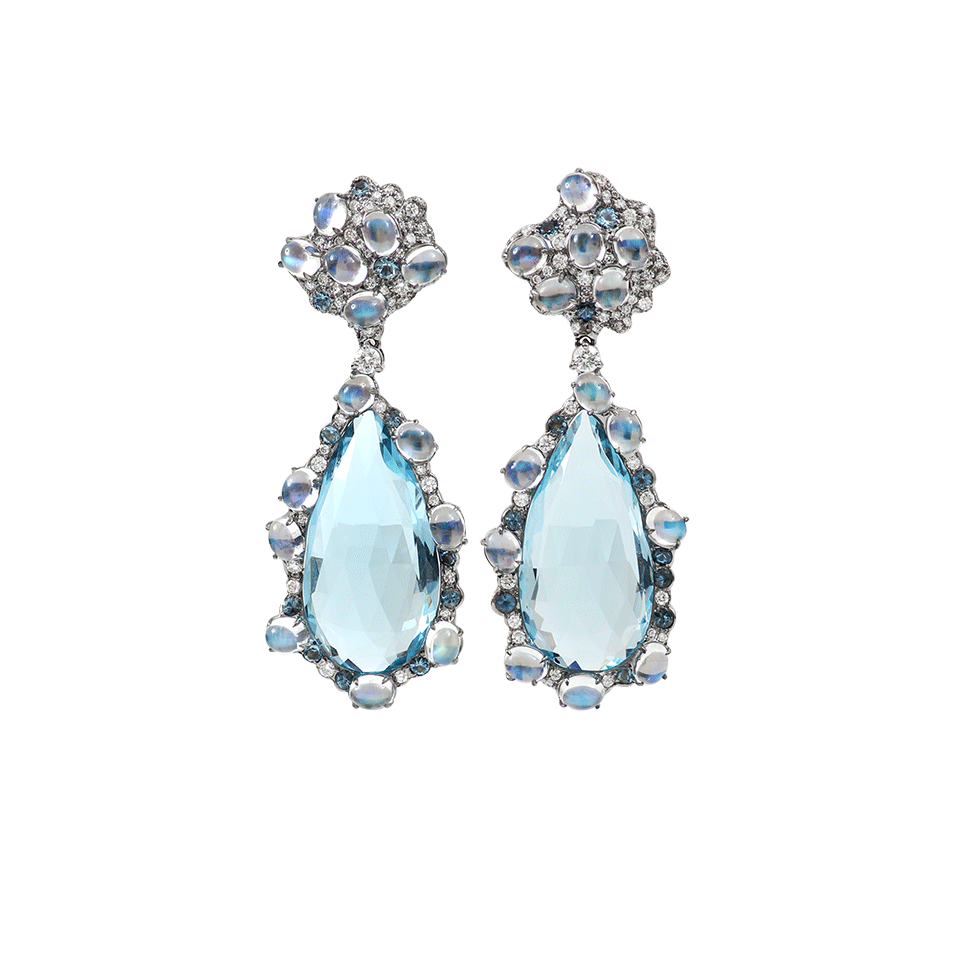 ARUNASHI-Moonstone Earrings-BLACK GOLD