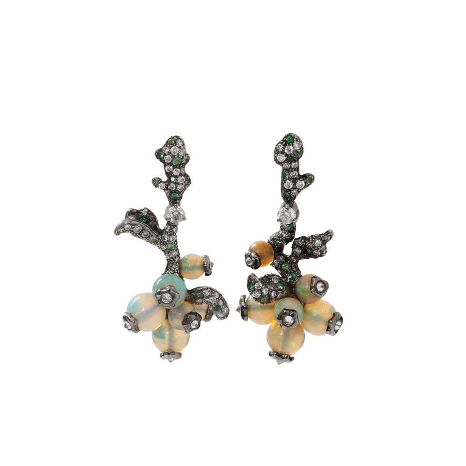ARUNASHI-Opal Bead Fruit Earrings-BLACK GOLD