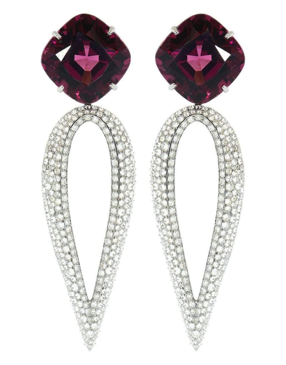 ARUNASHI-Rhodolite Garnet and Diamond Drop Earrings-BLACK GOLD