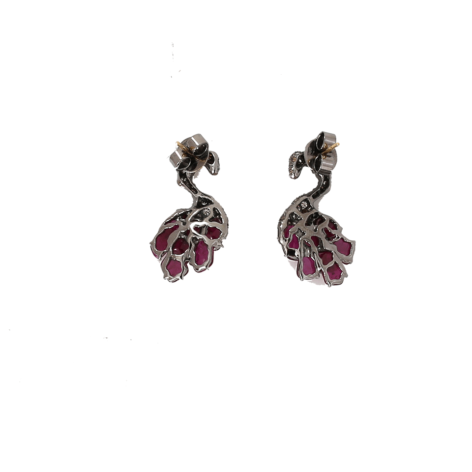ARUNASHI-Ruby Swan Earrings-BLACK GOLD