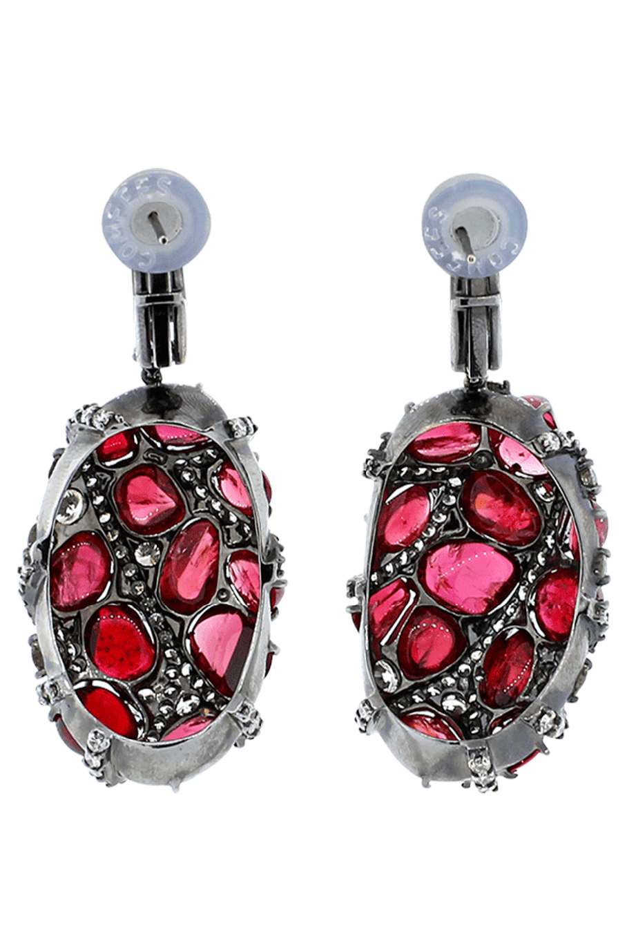 ARUNASHI-Spinel And Diamond Earrings-BLACK GOLD