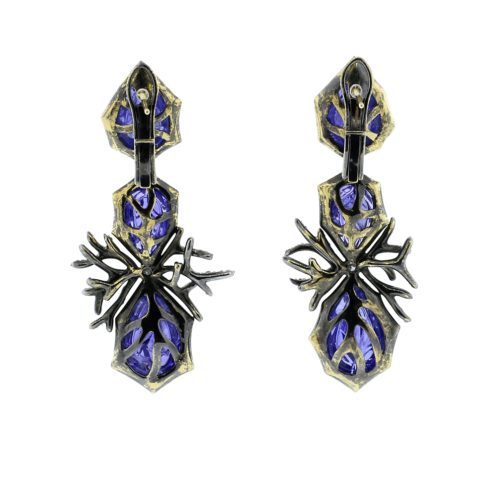 ARUNASHI-Tanzanite And Diamond Earrings-BLACK GOLD