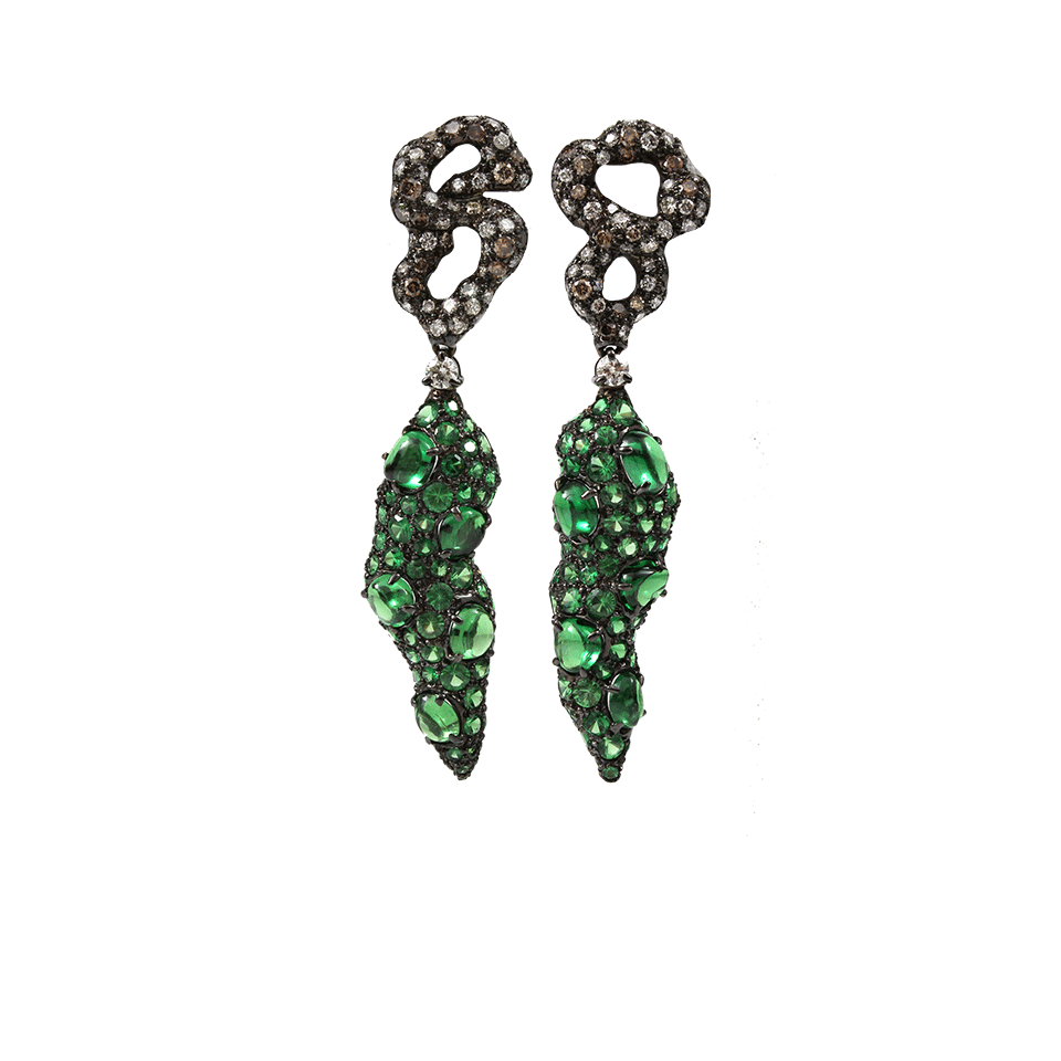 ARUNASHI-Tsavorite Chile Earrings-BLACK GOLD