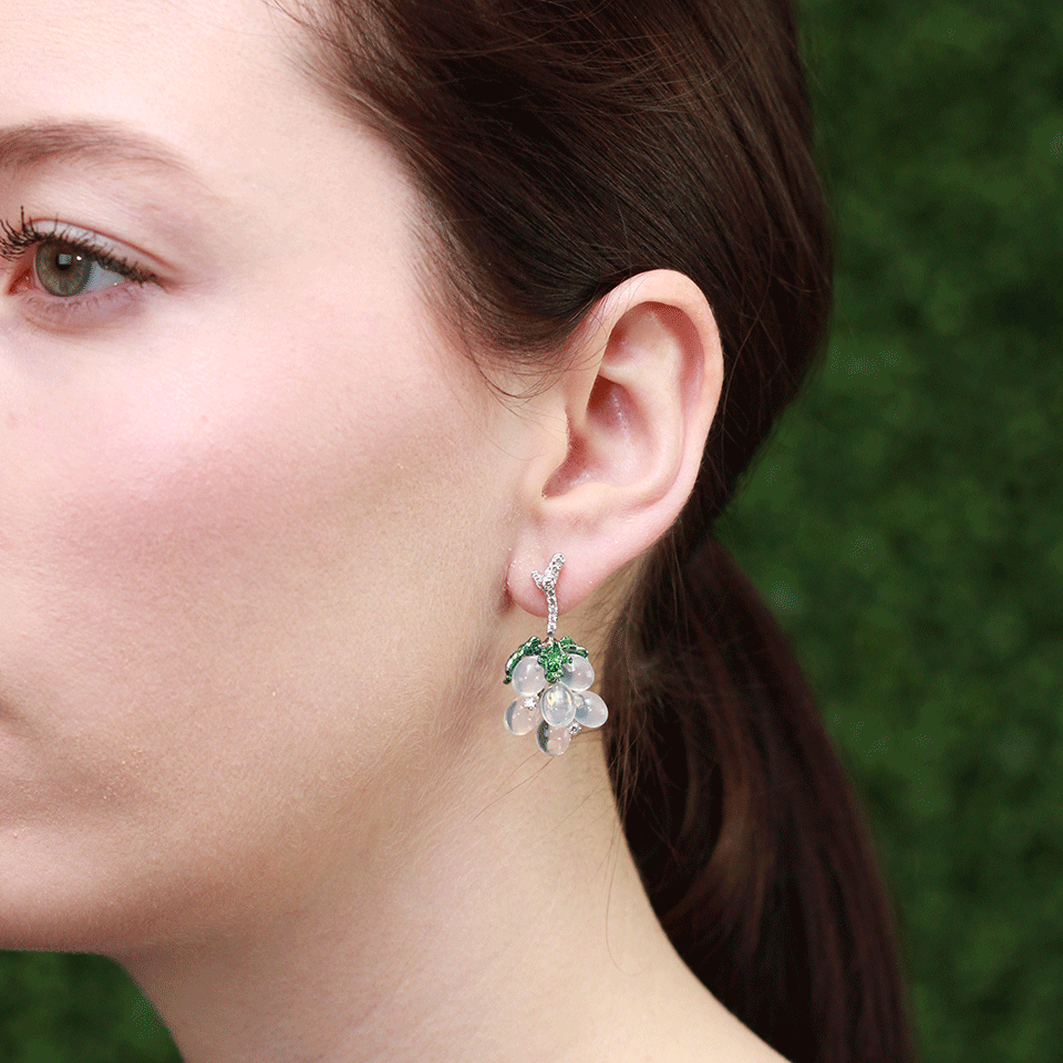 ARUNASHI-Water Opal Grape Earrings-BLACK GOLD