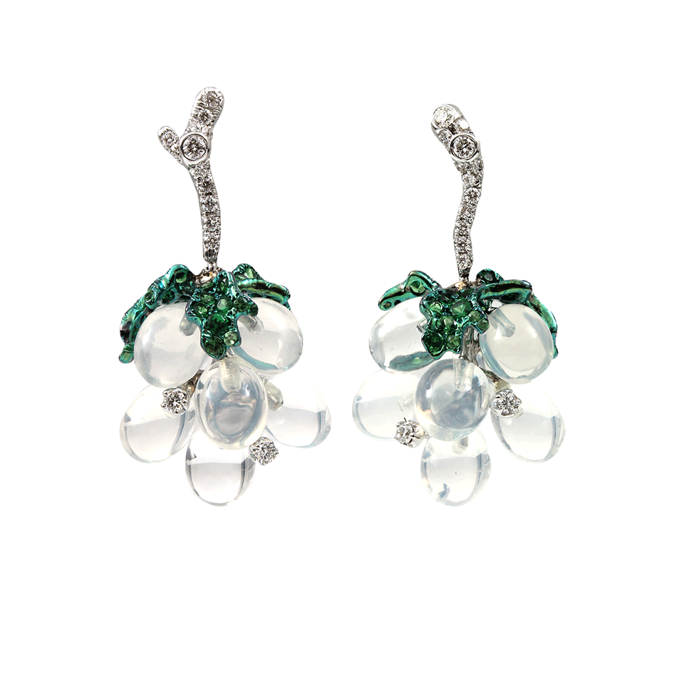 ARUNASHI-Water Opal Grape Earrings-BLACK GOLD