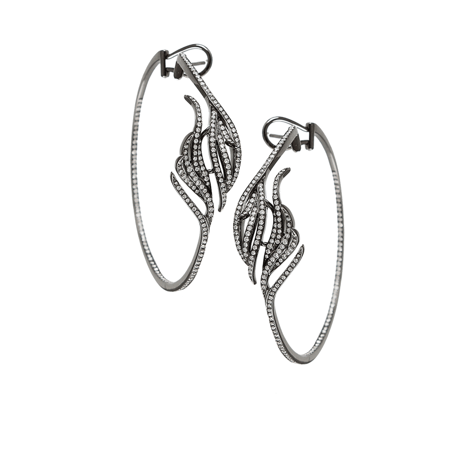 ARUNASHI-Diamond Buddha Hands Earrings-BLCK GLD