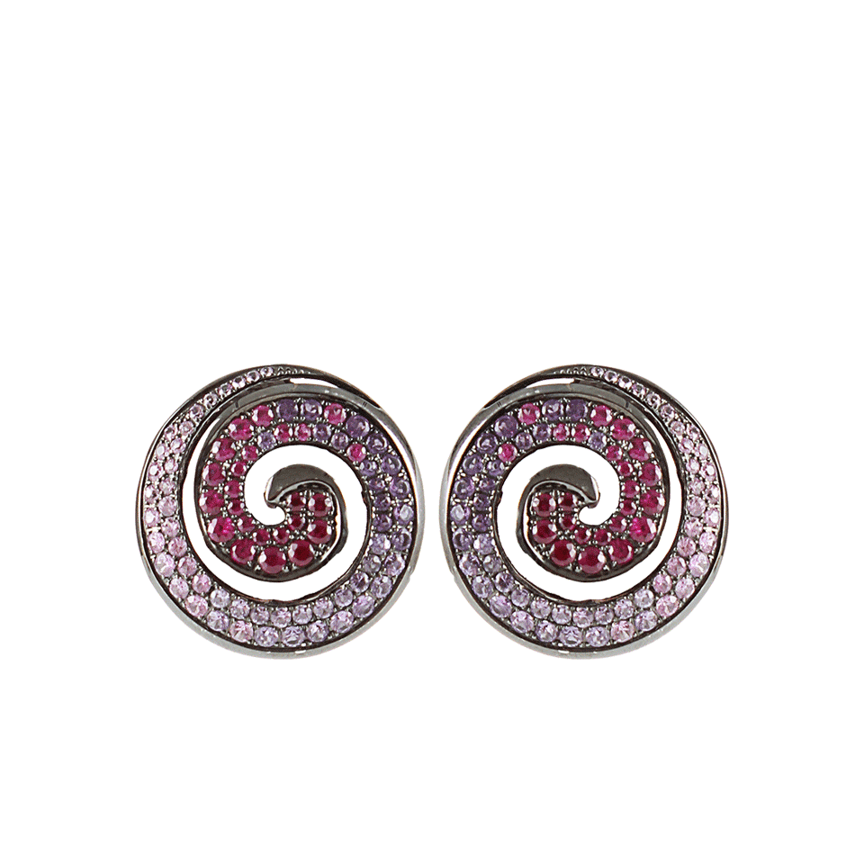 ARUNASHI-Mixed-Gem Twist Earrings-BLCK GLD