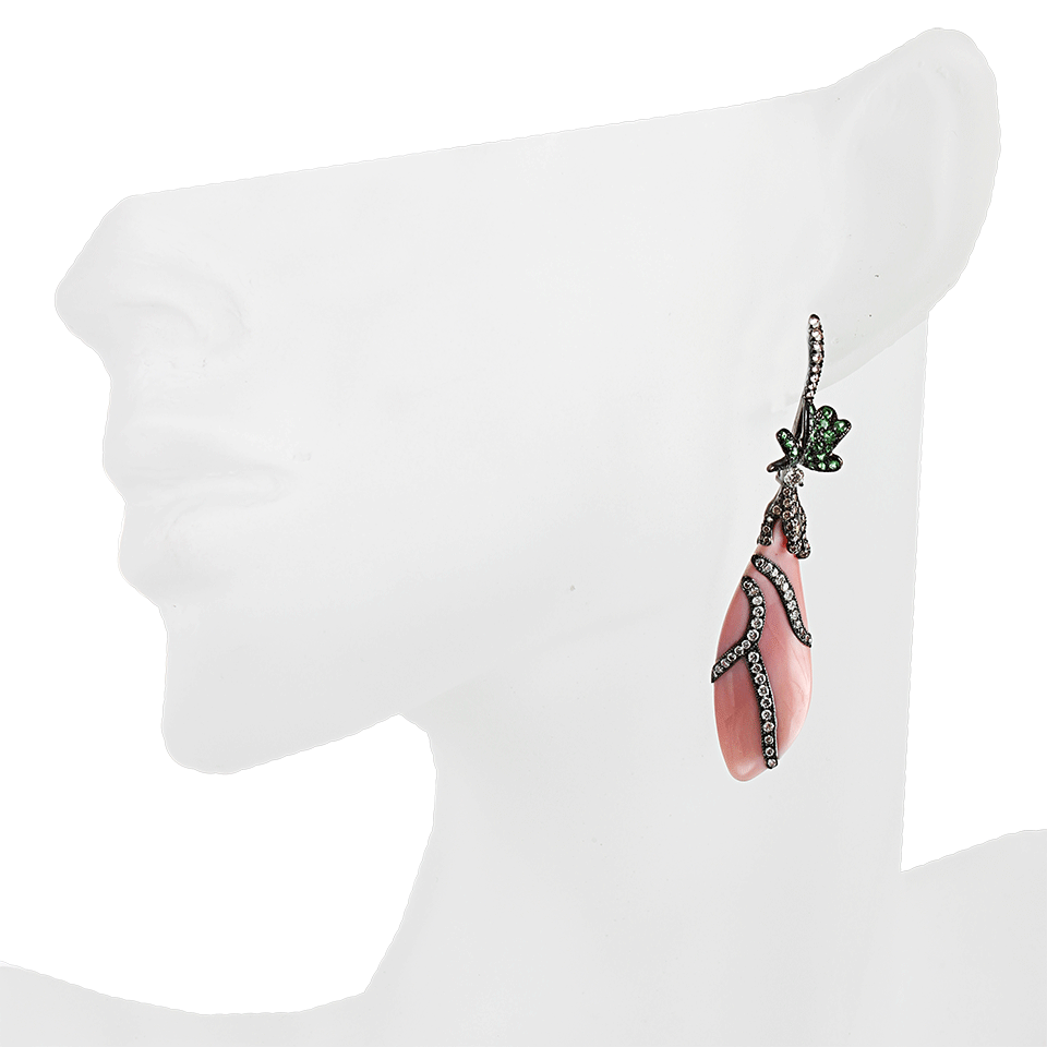 ARUNASHI-Conch Shell Earrings-BLK GOLD