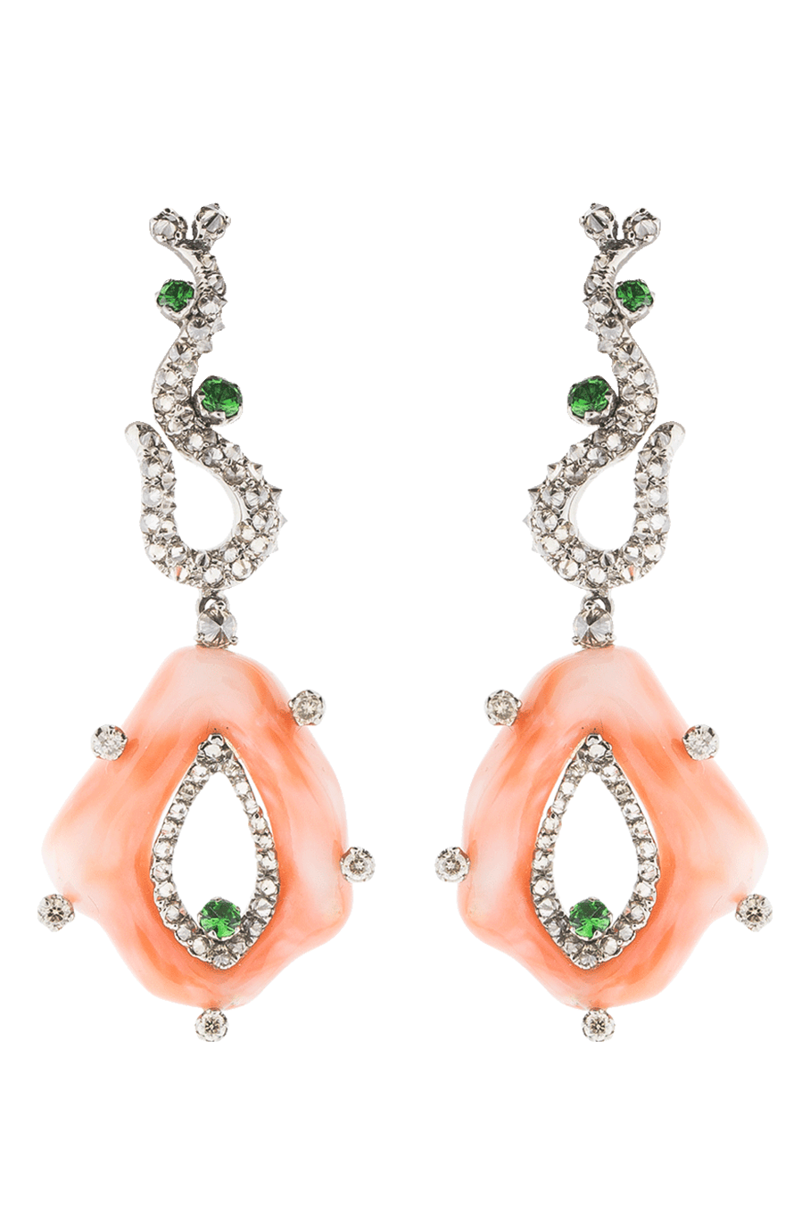ARUNASHI-Coral Earrings-TITANIUM