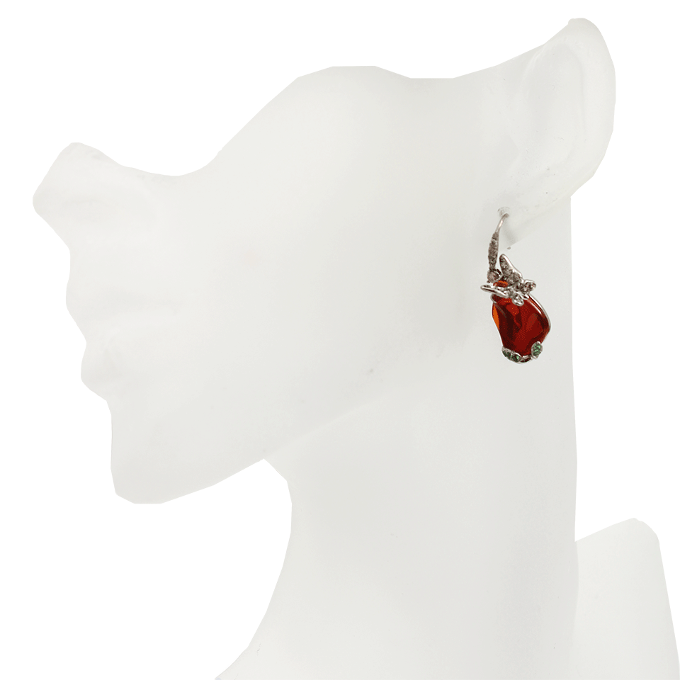 ARUNASHI-Fire Opal Butterfly Earrings-TITANIUM