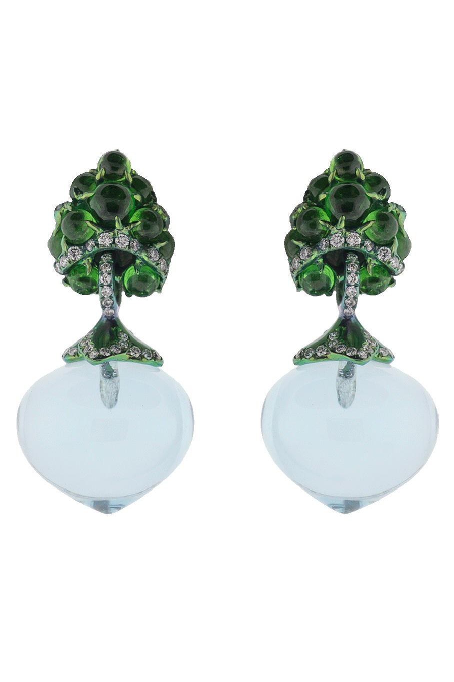 ARUNASHI-Flower Fruit Earrings-TITANIUM
