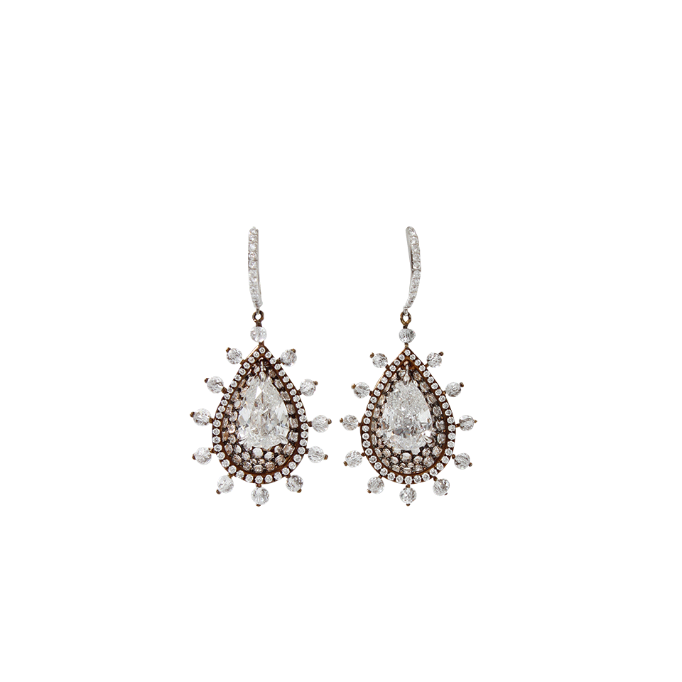 ARUNASHI-Pear Shape Diamond Earrings-TITANIUM