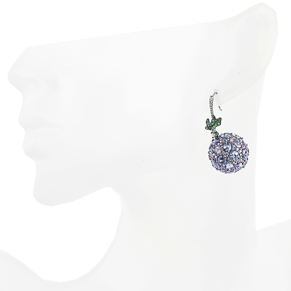 ARUNASHI-Sapphire Drop Earrings-TITANIUM