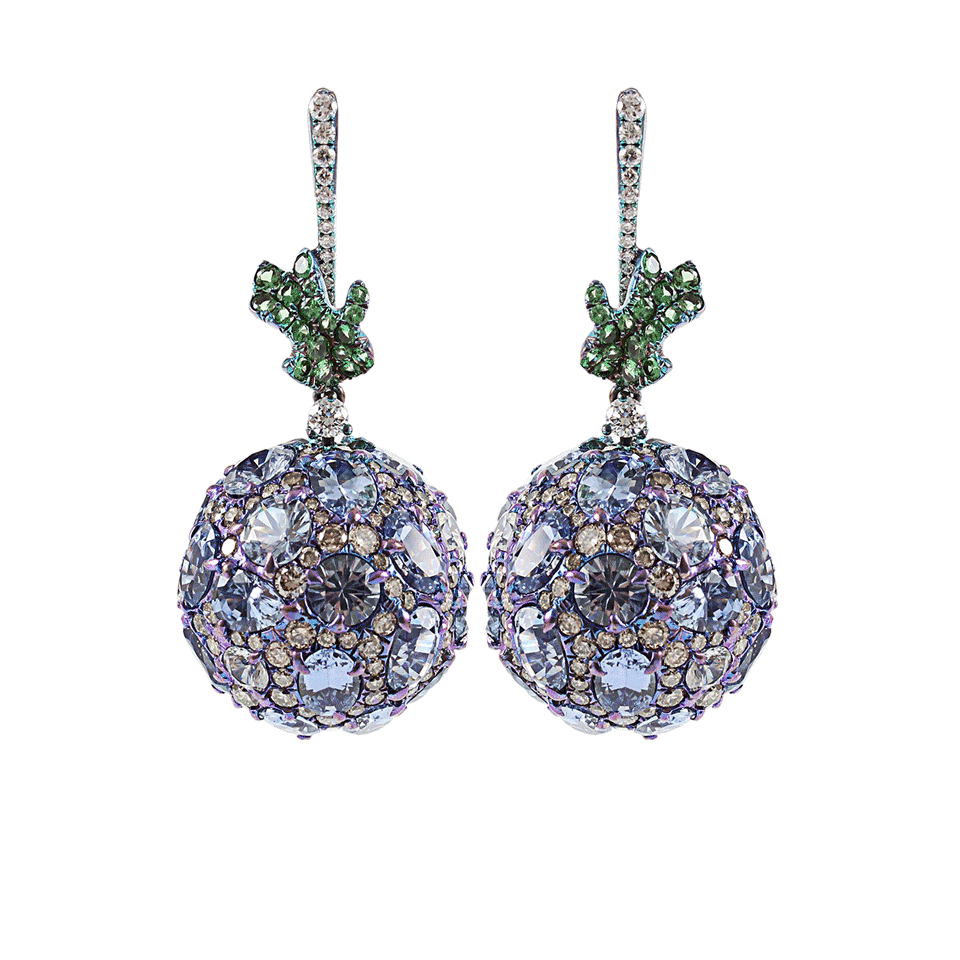 ARUNASHI-Sapphire Drop Earrings-TITANIUM