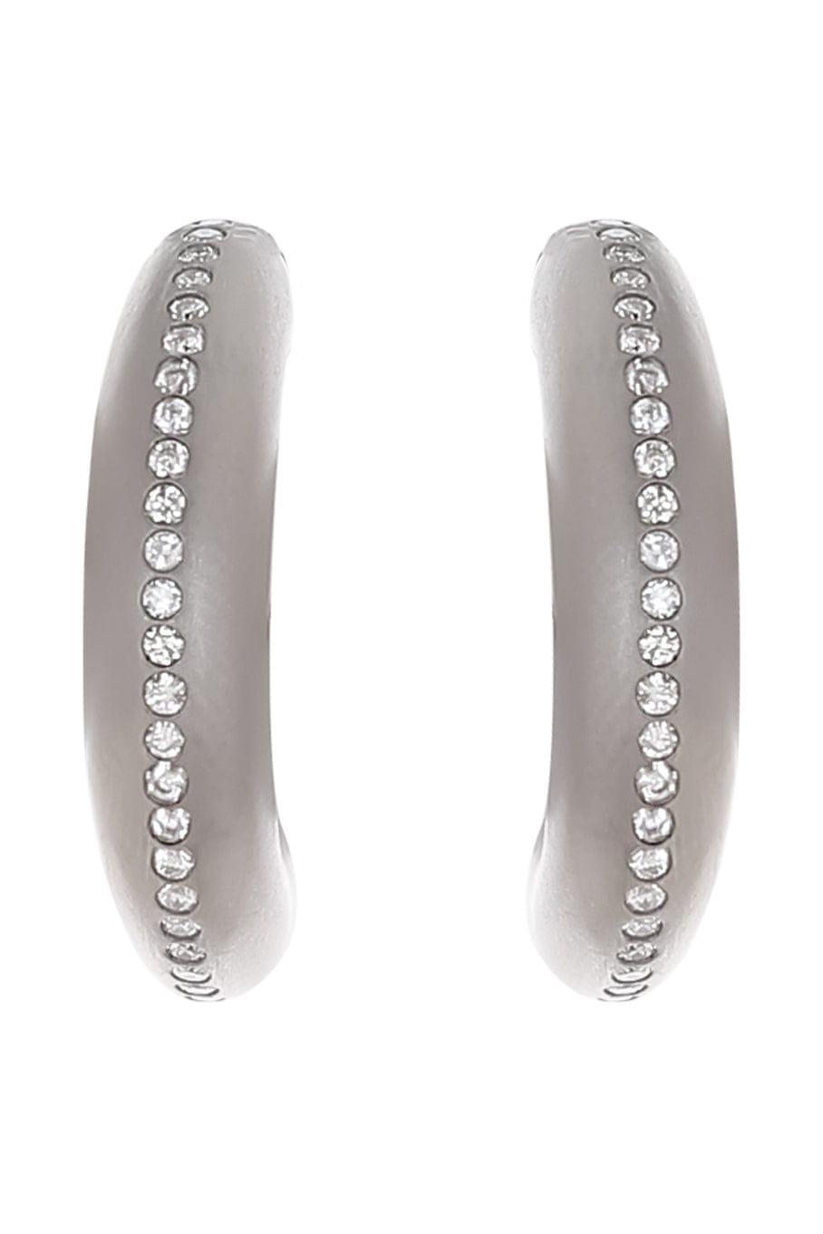 ARUNASHI-Small Brushed Titanium Horn Hoops-TITANIUM