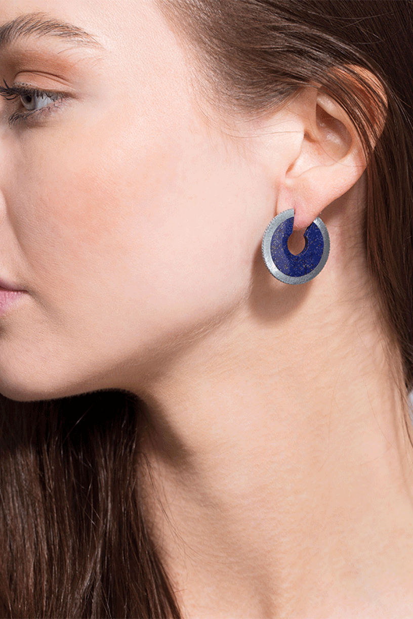 ARUNASHI-Small Hoop Earrings-TITANIUM