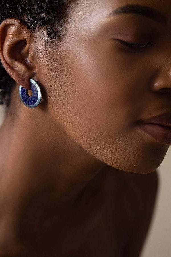 ARUNASHI-Small Hoop Earrings-TITANIUM