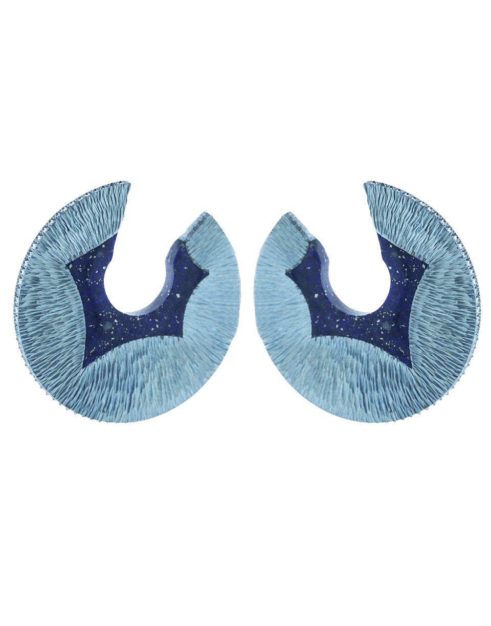 ARUNASHI-Small Lapis Paper Hoop Earrings-TITANIUM