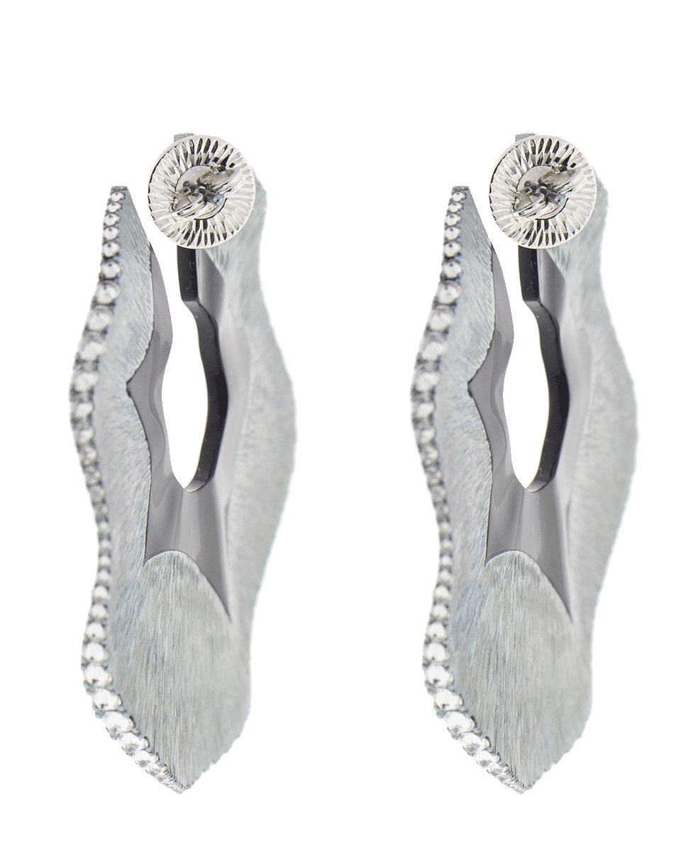 ARUNASHI-Swirl Hoop Earrings-TITANIUM
