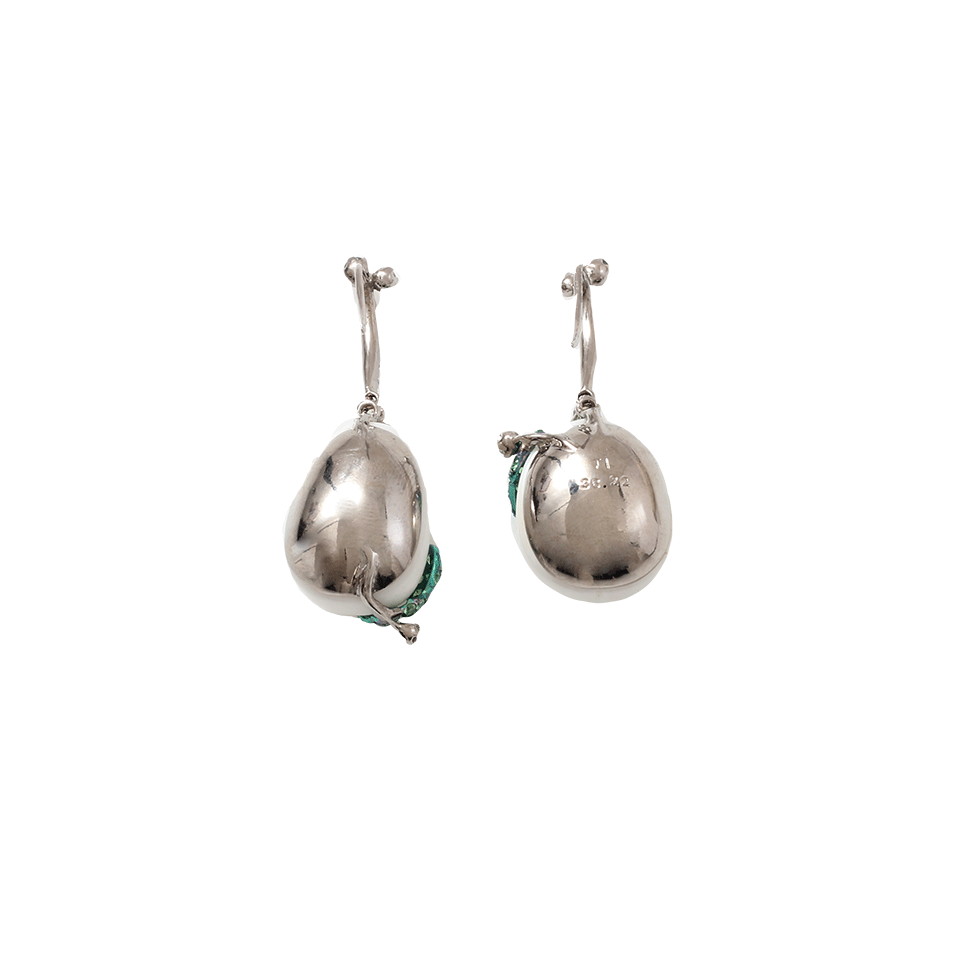 ARUNASHI-White Coral And Tsavorite Earrings-TITANIUM