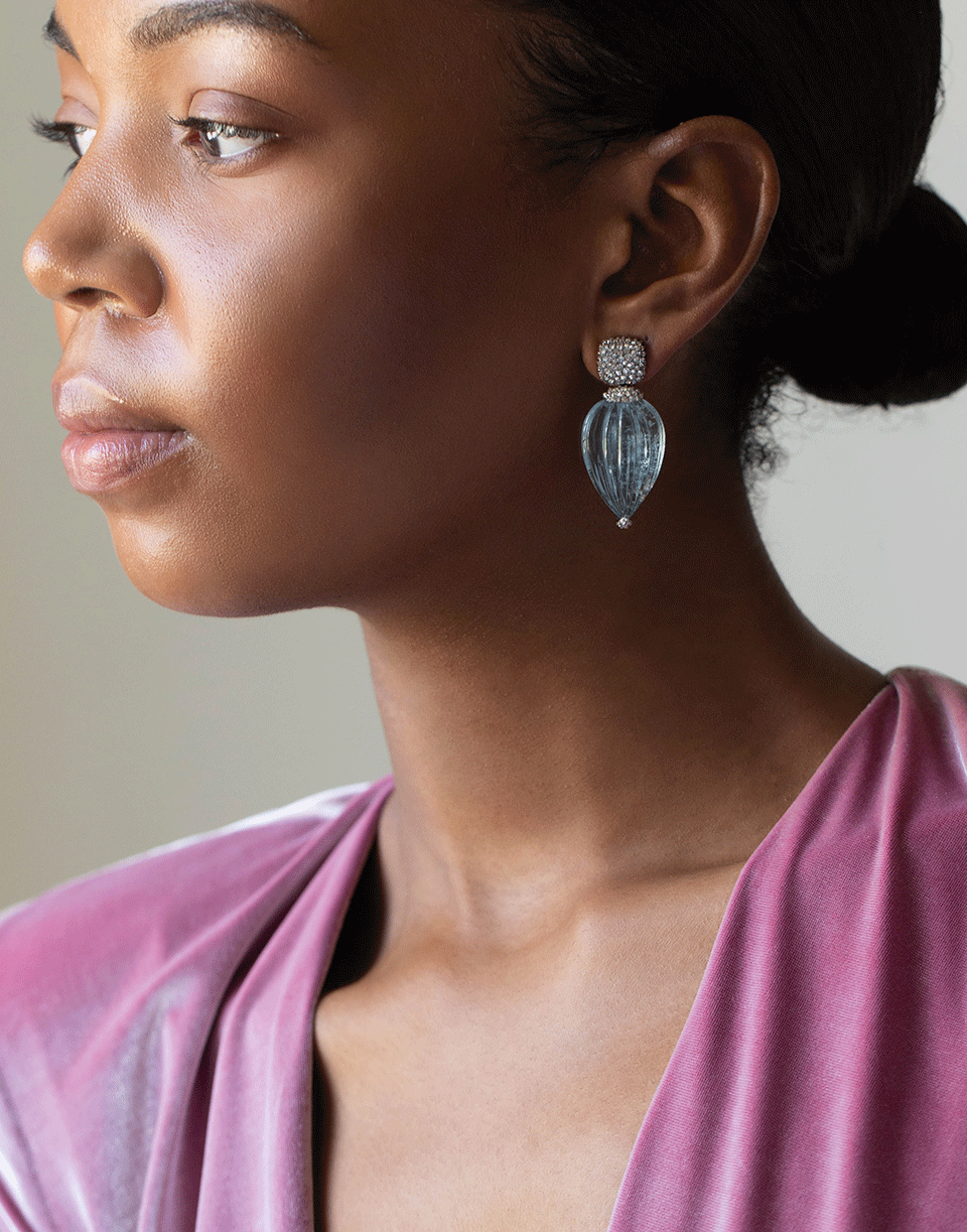 ARUNASHI-Aquamarine and Diamond Earrings-WHITE GOLD