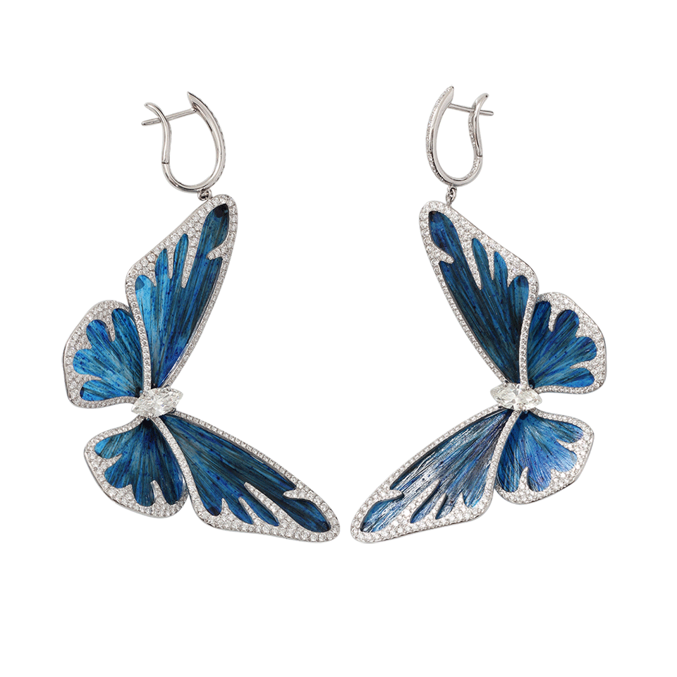 ARUNASHI-Butterfly Great Migration Earrings-WHITE GOLD