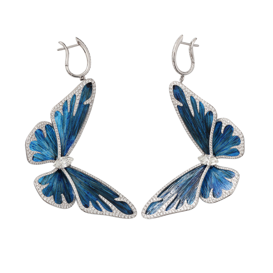 ARUNASHI-Butterfly Great Migration Earrings-WHITE GOLD