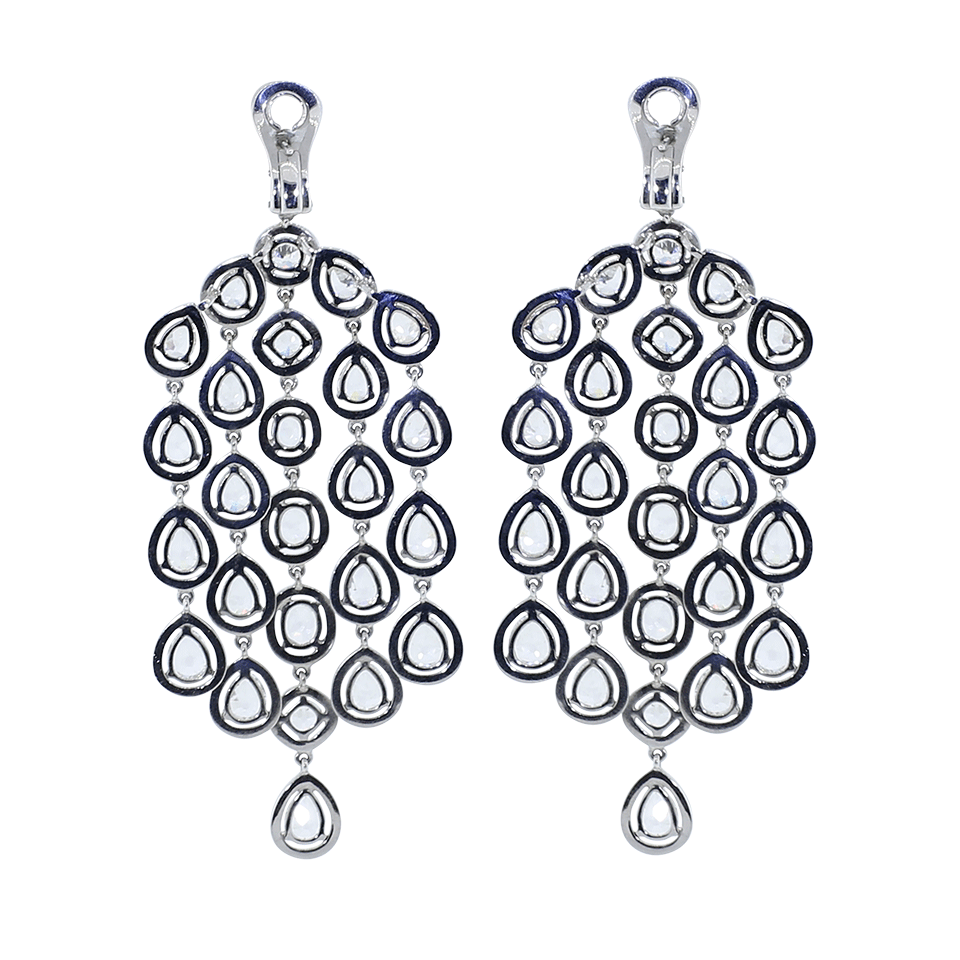 ARUNASHI-Diamond Chandelier Earrings-WHITE GOLD