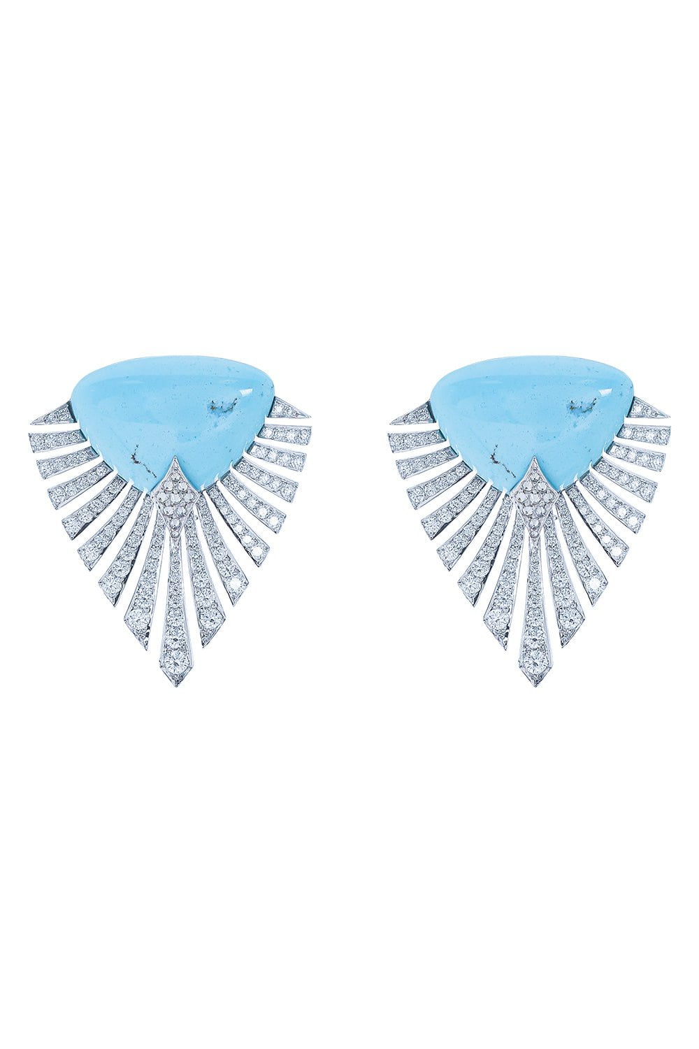 ARUNASHI-Turquoise Monarch Earrings-WHITE GOLD