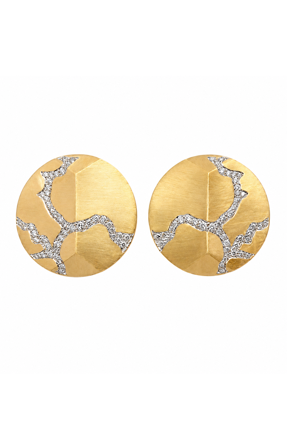 Diamond Enigma Button Earrings-YELLOW GOLD-JEWELRYFINE JEWELEARRING-ARUNASHI
