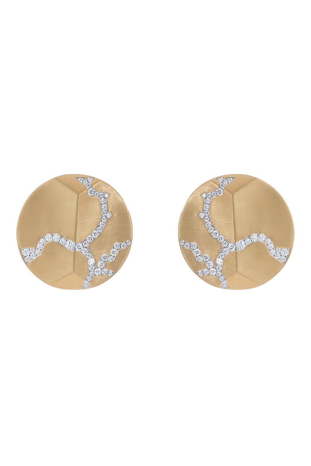 ARUNASHI-Enigma Button Earrings-YELLOW GOLD