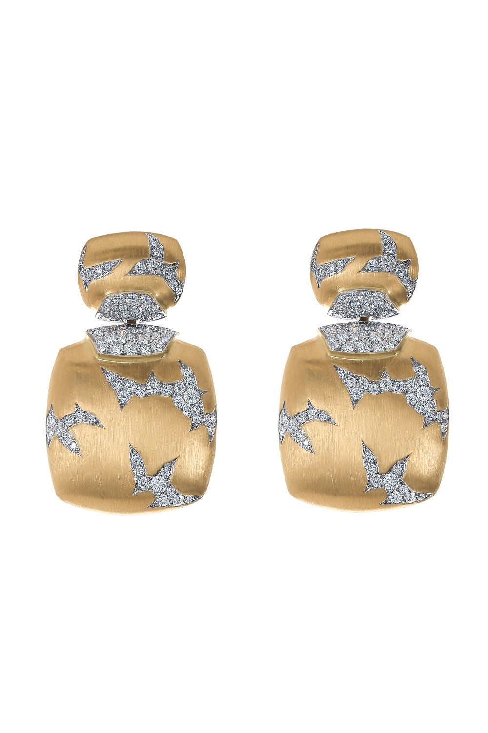 ARUNASHI-Lightening In A Square Earrings-YELLOW GOLD