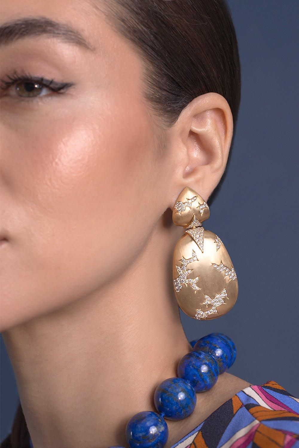 ARUNASHI-Lightening Strikes Earrings-YELLOW GOLD