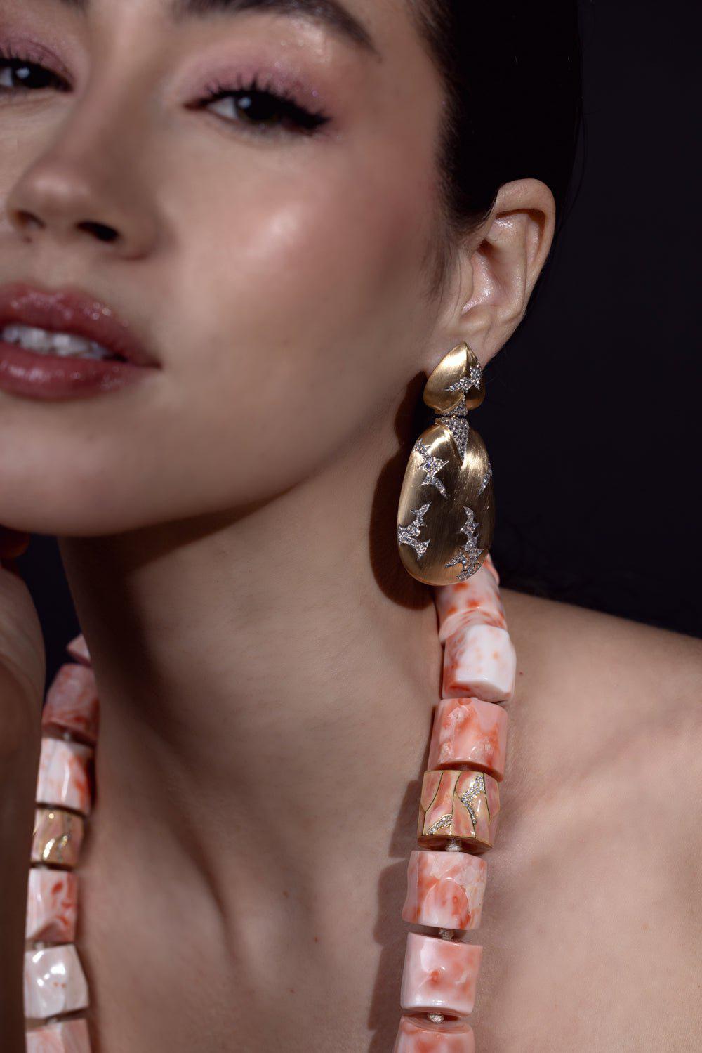 ARUNASHI-Lightening Strikes Earrings-YELLOW GOLD