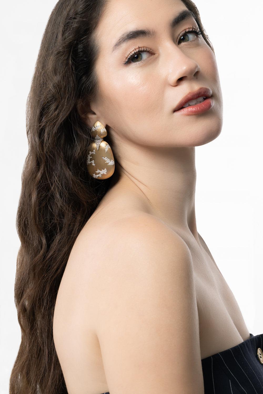 Lightening Strikes Earrings-YELLOW GOLD-JEWELRYFINE JEWELEARRING-ARUNASHI