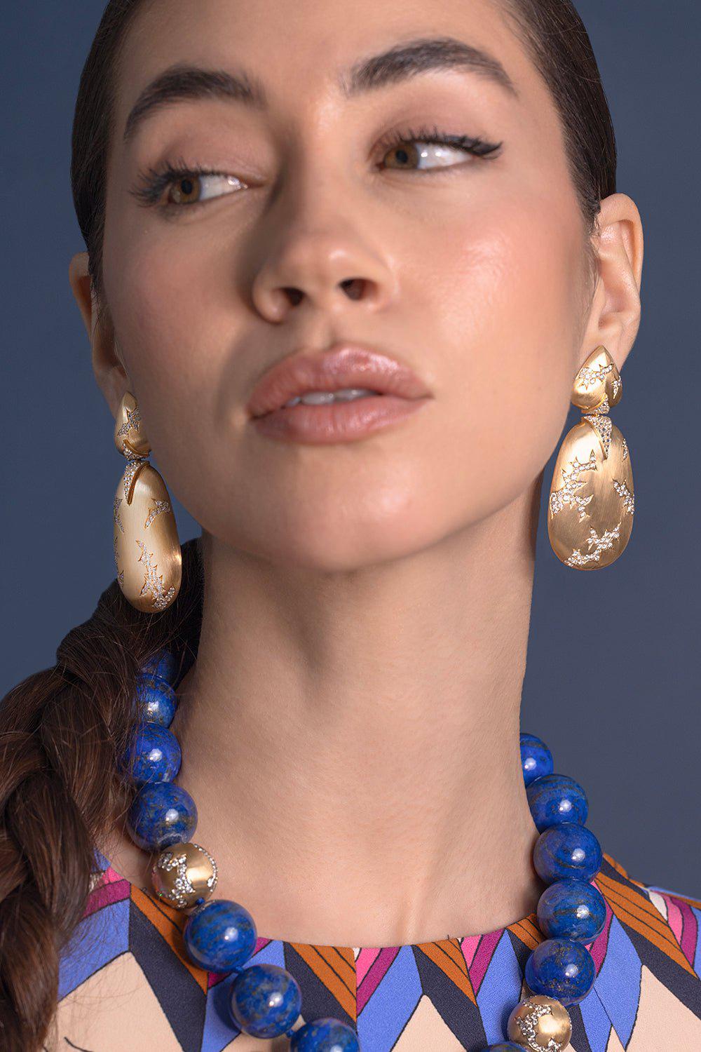 ARUNASHI-Lightening Strikes Earrings-YELLOW GOLD