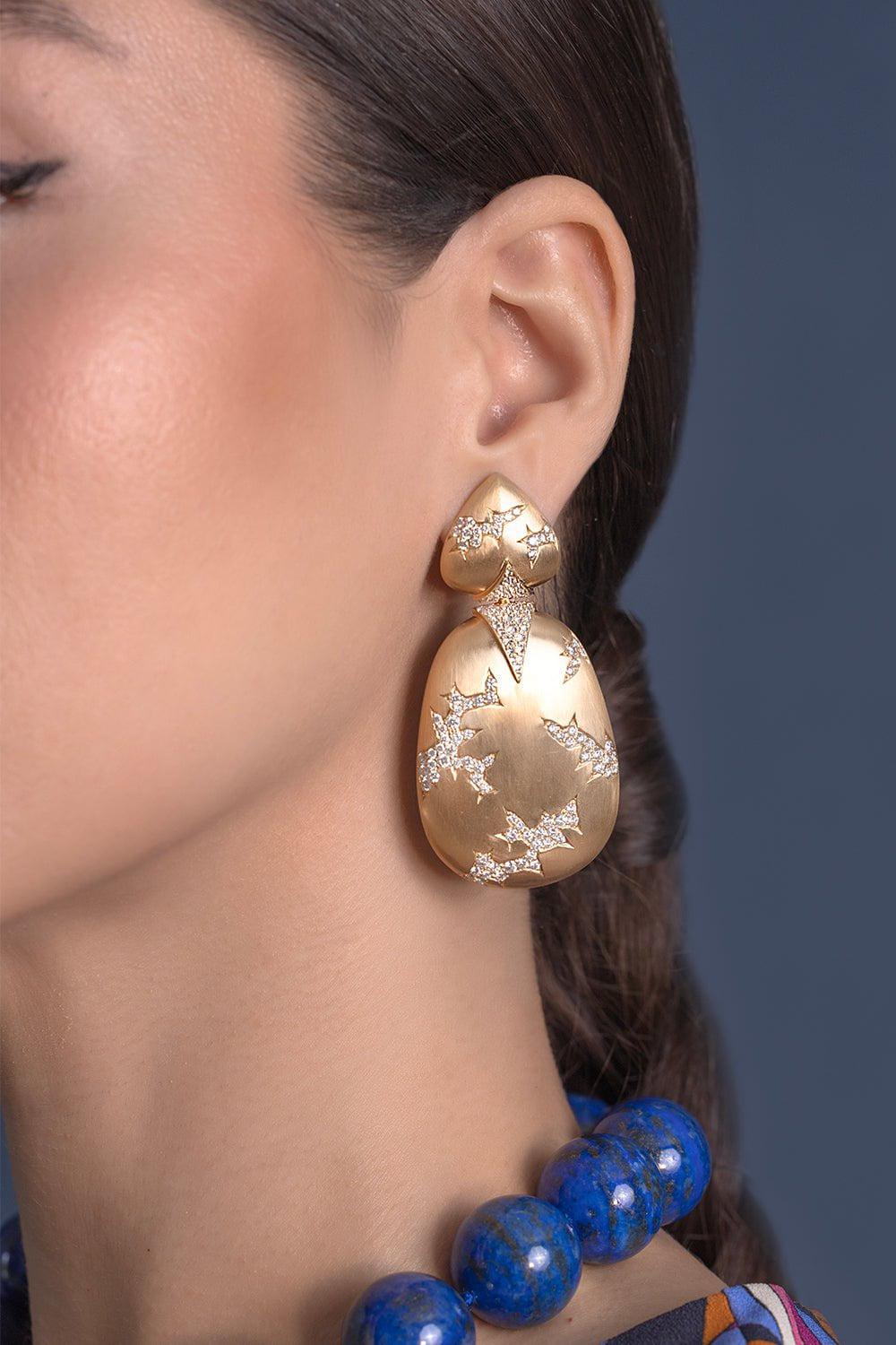 ARUNASHI-Lightening Strikes Earrings-YELLOW GOLD