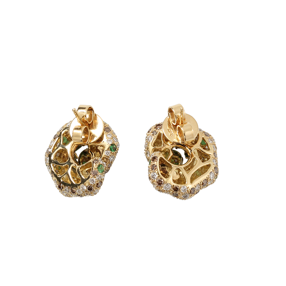 ARUNASHI-Tsavorite Snail Earrings-YELLOW GOLD