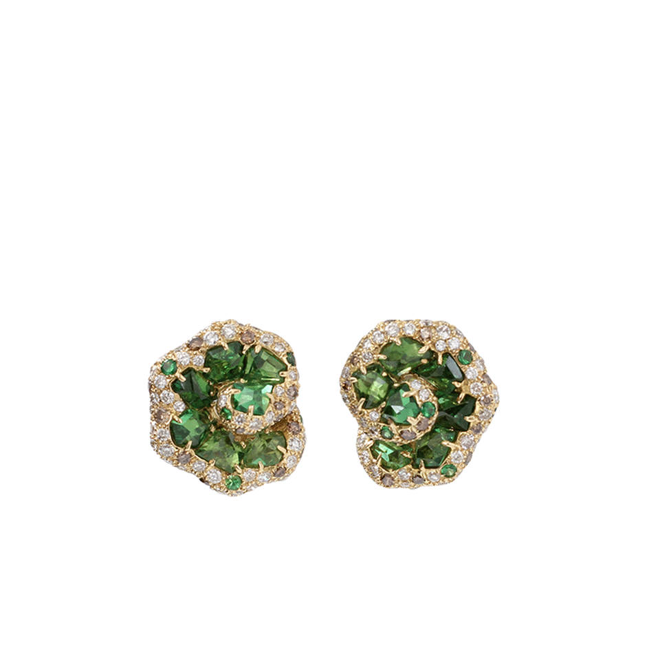 ARUNASHI-Tsavorite Snail Earrings-YELLOW GOLD