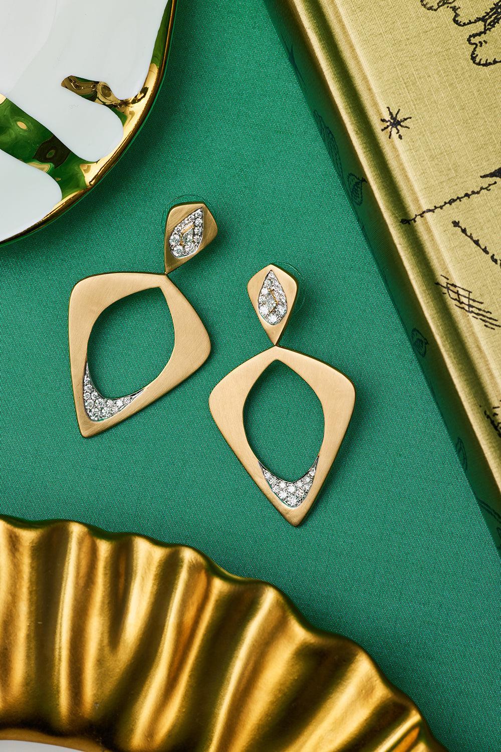 Wicker Single Layer Earrings-YELLOW GOLD-JEWELRYFINE JEWELEARRING-ARUNASHI