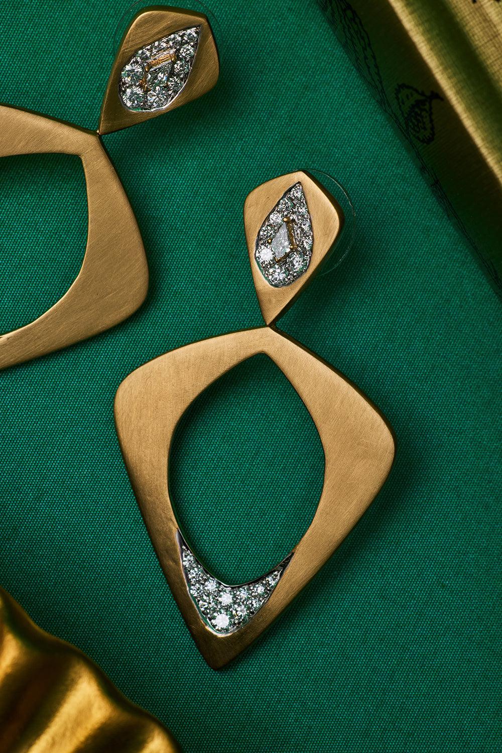 Wicker Single Layer Earrings-YELLOW GOLD-JEWELRYFINE JEWELEARRING-ARUNASHI