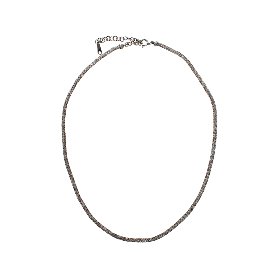 ARUNASHI-Crystal Blackened Chain Necklace-BLACK GOLD