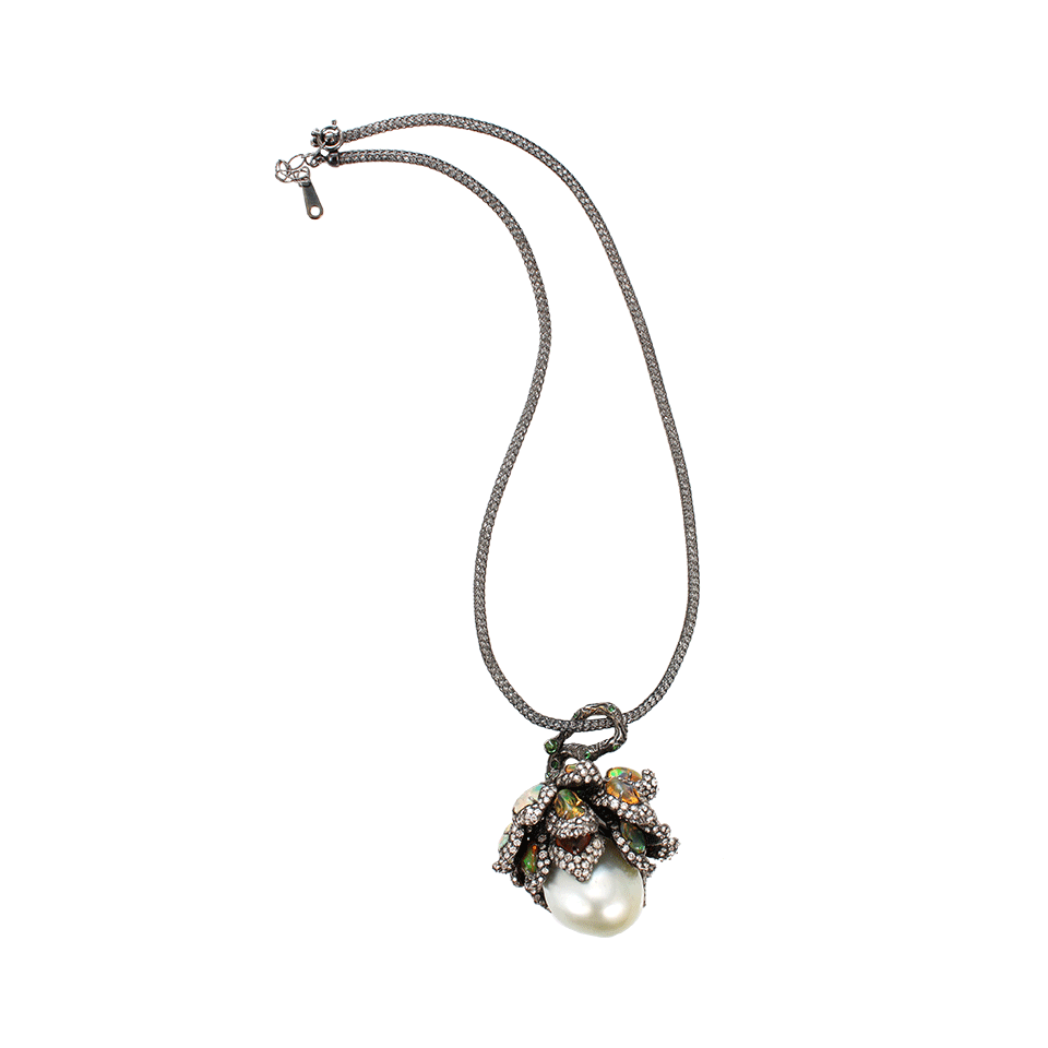 ARUNASHI-Crystal Wrapped Black Gold Necklace-BLACK GOLD