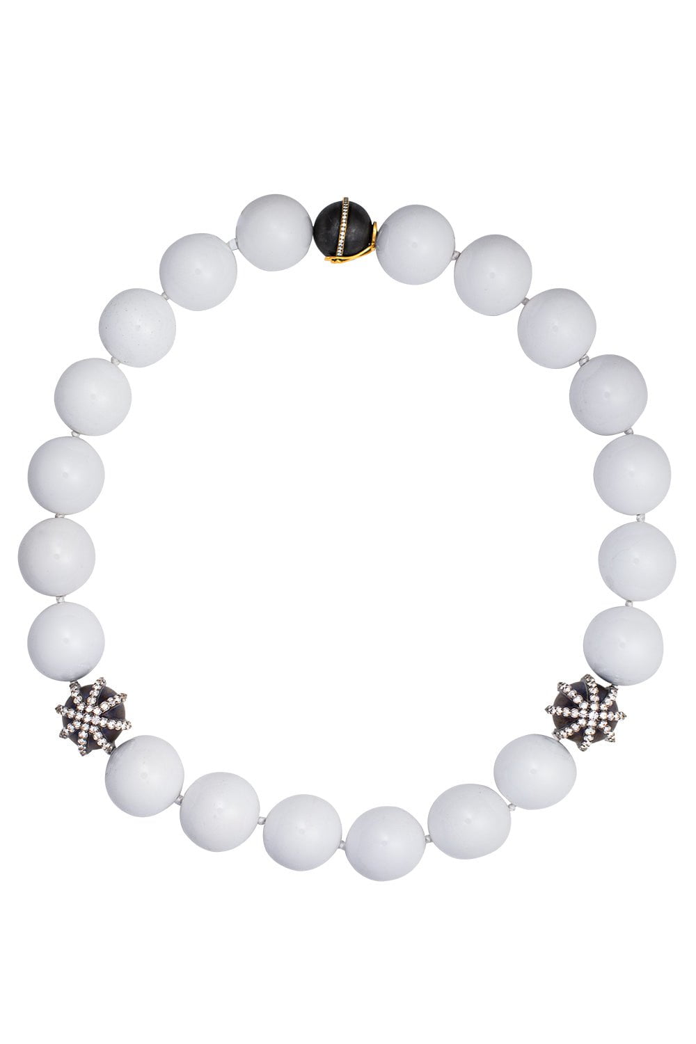 ARUNASHI-White Agate Necklace-BLACK GOLD
